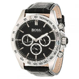 Buy Shop Hugo Boss Ikon Black Dial Black Leather Strap Watch for Men - 1513178 USA Online