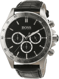Buy Shop Hugo Boss Ikon Black Dial Black Leather Strap Watch for Men - 1513178 USA Online