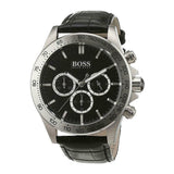 Buy Shop Hugo Boss Ikon Black Dial Black Leather Strap Watch for Men - 1513178 USA Online