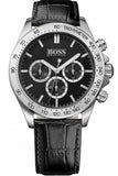 Buy Shop Hugo Boss Ikon Black Dial Black Leather Strap Watch for Men - 1513178 USA Online