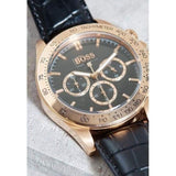Buy Shop Hugo Boss Ikon Black Dial Black Leather Strap Watch for Men - 1513179 USA Online
