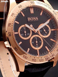 Buy Shop Hugo Boss Ikon Black Dial Black Leather Strap Watch for Men - 1513179 USA Online