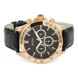 Buy Shop Hugo Boss Ikon Black Dial Black Leather Strap Watch for Men - 1513179 USA Online