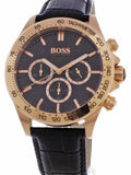Buy Shop Hugo Boss Ikon Black Dial Black Leather Strap Watch for Men - 1513179 USA Online