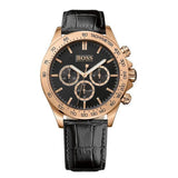 Buy Shop Hugo Boss Ikon Black Dial Black Leather Strap Watch for Men - 1513179 USA Online