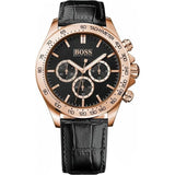 Buy Shop Hugo Boss Ikon Black Dial Black Leather Strap Watch for Men - 1513179 USA Online