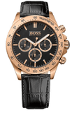 Buy Shop Hugo Boss Ikon Black Dial Black Leather Strap Watch for Men - 1513179 USA Online