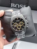 Buy Shop Hugo Boss Ikon Black Dial Black Steel Strap Watch for Men - 1513278 USA Online