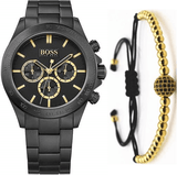 Buy Shop Hugo Boss Ikon Black Dial Black Steel Strap Watch for Men - 1513278 USA Online