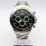 Hugo Boss Ikon Black Dial Silver Steel Strap Watch for Men - 1512965