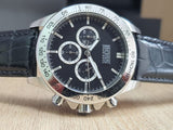 Buy Shop Hugo Boss Ikon Blue Dial Black Leather Strap Watch for Men - 1513176 USA Online