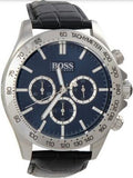 Buy Shop Hugo Boss Ikon Blue Dial Black Leather Strap Watch for Men - 1513176 USA Online