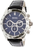 Buy Shop Hugo Boss Ikon Blue Dial Black Leather Strap Watch for Men - 1513176 USA Online