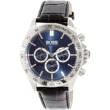 Buy Shop Hugo Boss Ikon Blue Dial Black Leather Strap Watch for Men - 1513176 USA Online