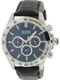 Buy Shop Hugo Boss Ikon Blue Dial Black Leather Strap Watch for Men - 1513176 USA Online