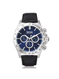 Buy Shop Hugo Boss Ikon Blue Dial Black Leather Strap Watch for Men - 1513176 USA Online