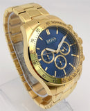 Buy Shop Hugo Boss Ikon Blue Dial Gold Steel Strap Watch for Men - 1513340 USA Online