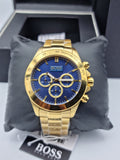 Buy Shop Hugo Boss Ikon Blue Dial Gold Steel Strap Watch for Men - 1513340 USA Online