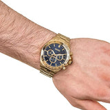 Buy Shop Hugo Boss Ikon Blue Dial Gold Steel Strap Watch for Men - 1513340 USA Online