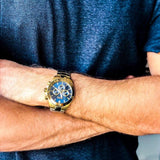 Buy Shop Hugo Boss Ikon Blue Dial Gold Steel Strap Watch for Men - 1513340 USA Online