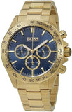 Buy Shop Hugo Boss Ikon Blue Dial Gold Steel Strap Watch for Men - 1513340 USA Online