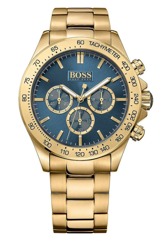 Buy Shop Hugo Boss Ikon Blue Dial Gold Steel Strap Watch for Men - 1513340 USA Online