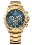 Buy Shop Hugo Boss Ikon Blue Dial Gold Steel Strap Watch for Men - 1513340 USA Online