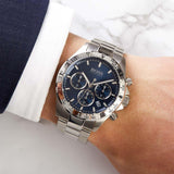 Buy Shop Hugo Boss Ikon Blue Dial Silver Steel Strap Watch for Men - 1512963 USA Online