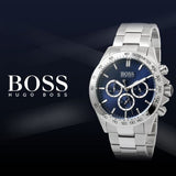 Buy Shop Hugo Boss Ikon Blue Dial Silver Steel Strap Watch for Men - 1512963 USA Online