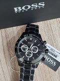 Buy Shop Hugo Boss Ikon Chronograph Black Dial Black Steel Strap Watch for Men - 1512961 USA Online