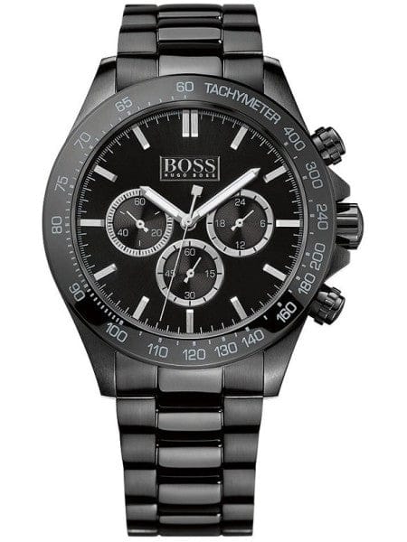 Buy Shop Hugo Boss Ikon Chronograph Black Dial Black Steel Strap Watch for Men - 1512961 USA Online