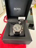 Buy Shop Hugo Boss Ikon Grey Dial Black Leather Strap Watch for Men - 1513177 USA Online