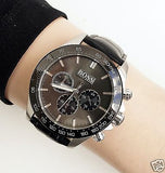 Buy Shop Hugo Boss Ikon Grey Dial Black Leather Strap Watch for Men - 1513177 USA Online