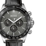 Buy Shop Hugo Boss Ikon Grey Dial Black Leather Strap Watch for Men - 1513177 USA Online