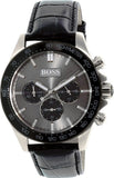Buy Shop Hugo Boss Ikon Grey Dial Black Leather Strap Watch for Men - 1513177 USA Online