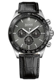 Buy Shop Hugo Boss Ikon Grey Dial Black Leather Strap Watch for Men - 1513177 USA Online