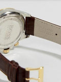 Buy Shop Hugo Boss Ikon White Dial Brown Leather Strap Watch for Men - 1513174 USA Online
