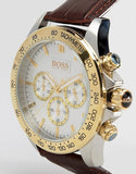Buy Shop Hugo Boss Ikon White Dial Brown Leather Strap Watch for Men - 1513174 USA Online