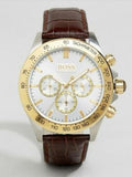 Buy Shop Hugo Boss Ikon White Dial Brown Leather Strap Watch for Men - 1513174 USA Online