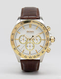 Buy Shop Hugo Boss Ikon White Dial Brown Leather Strap Watch for Men - 1513174 USA Online