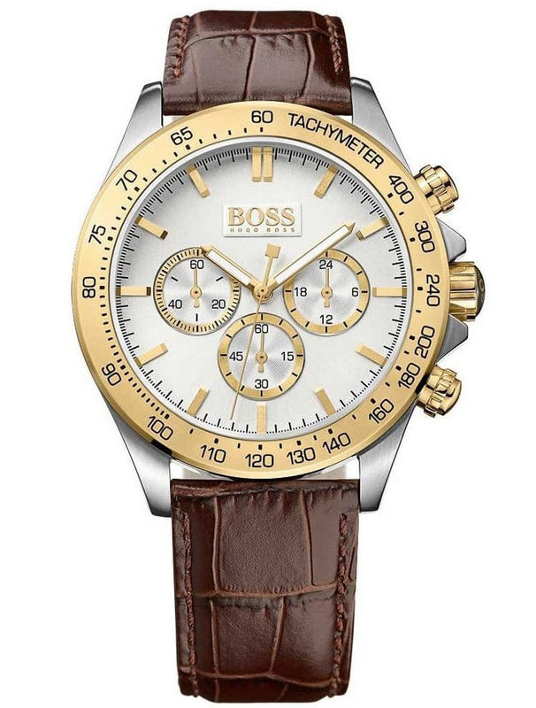 Buy Shop Hugo Boss Ikon White Dial Brown Leather Strap Watch for Men - 1513174 USA Online
