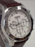 Buy Shop Hugo Boss Ikon White Dial Brown Leather Strap Watch for Men - 1513175 USA Online