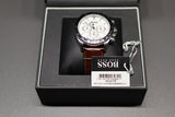 Buy Shop Hugo Boss Ikon White Dial Brown Leather Strap Watch for Men - 1513175 USA Online