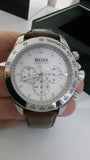 Buy Shop Hugo Boss Ikon White Dial Brown Leather Strap Watch for Men - 1513175 USA Online
