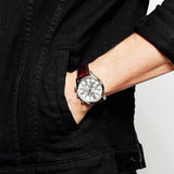 Buy Shop Hugo Boss Ikon White Dial Brown Leather Strap Watch for Men - 1513175 USA Online