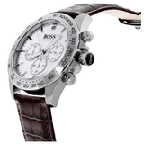 Buy Shop Hugo Boss Ikon White Dial Brown Leather Strap Watch for Men - 1513175 USA Online