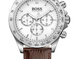 Buy Shop Hugo Boss Ikon White Dial Brown Leather Strap Watch for Men - 1513175 USA Online