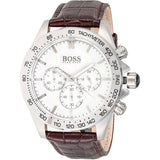 Buy Shop Hugo Boss Ikon White Dial Brown Leather Strap Watch for Men - 1513175 USA Online