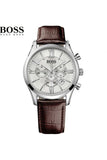 Buy Shop Hugo Boss Ikon White Dial Brown Leather Strap Watch for Men - 1513175 USA Online