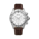 Buy Shop Hugo Boss Ikon White Dial Brown Leather Strap Watch for Men - 1513175 USA Online